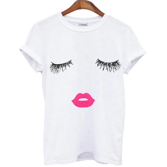 Eyelash white graphic print T-shirt - Picture 3 of 3